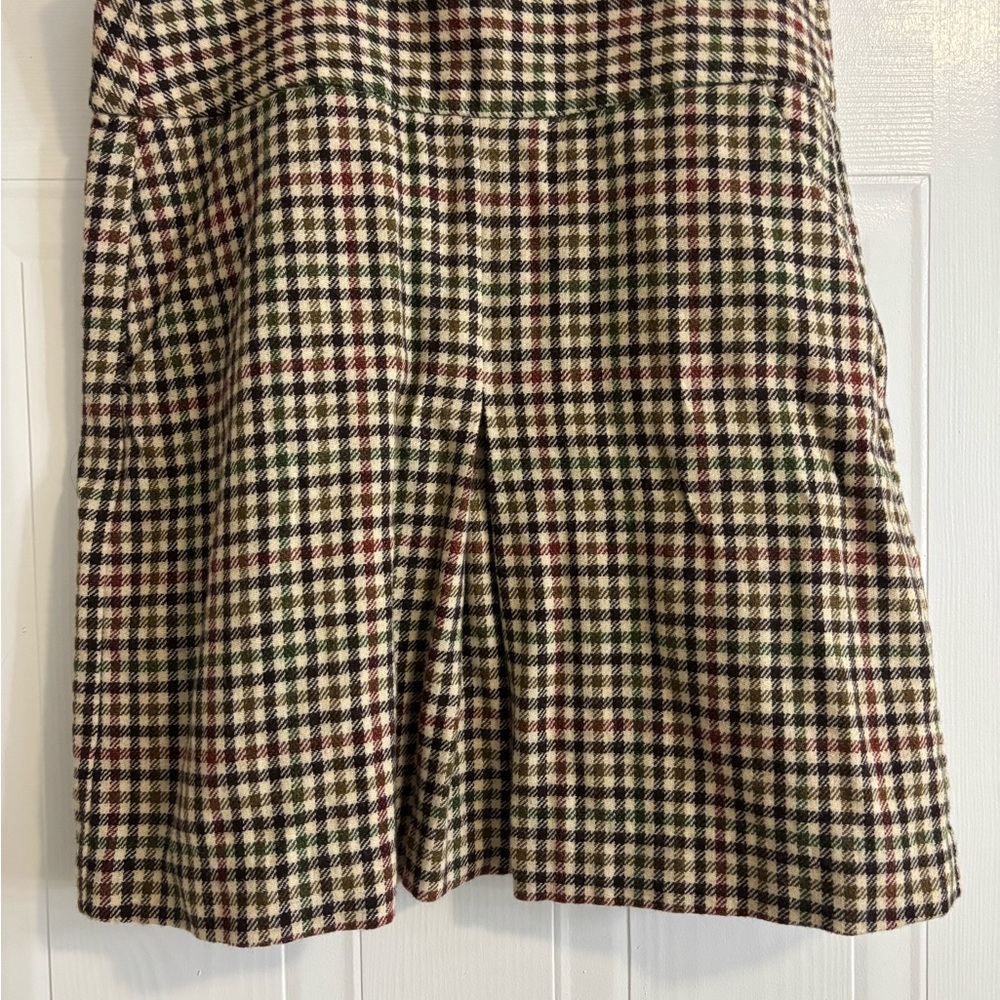 Banana Republic Plaid Skirt - Green, Red, Cream